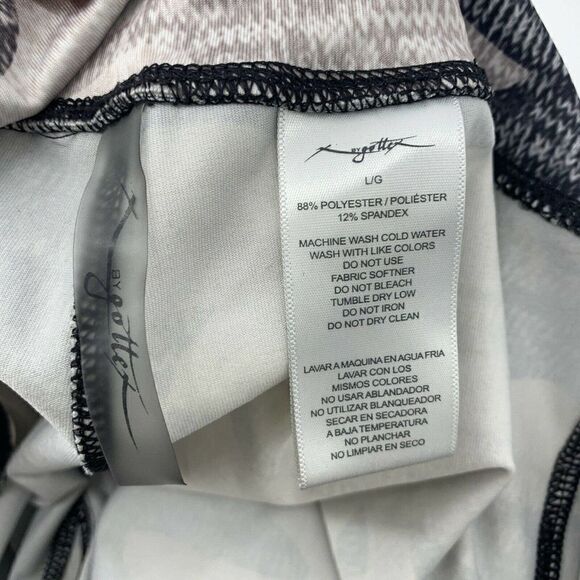 Gottex Gray Camouflage Leggings Mesh Panel Large - Picture 7 of 7